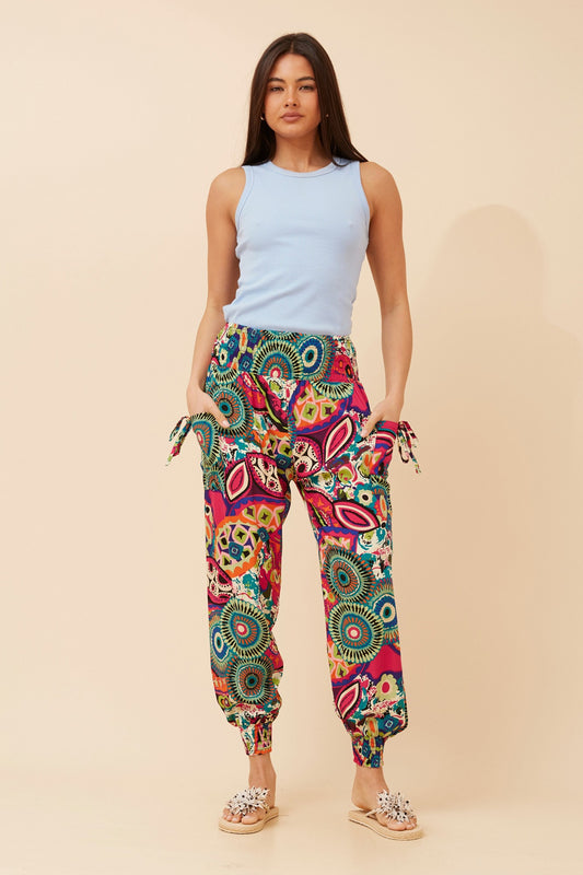 ABSTRACT PRINT HAREM PANTS