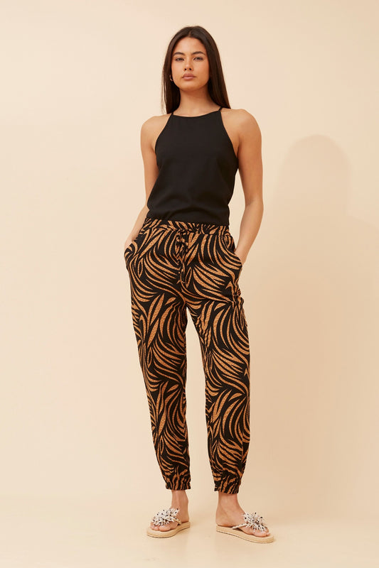 KNOXLEE ANIMAL PRINT JOGGER PANTS