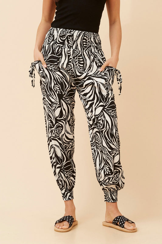 ABSTRACT PRINT HAREM PANTS