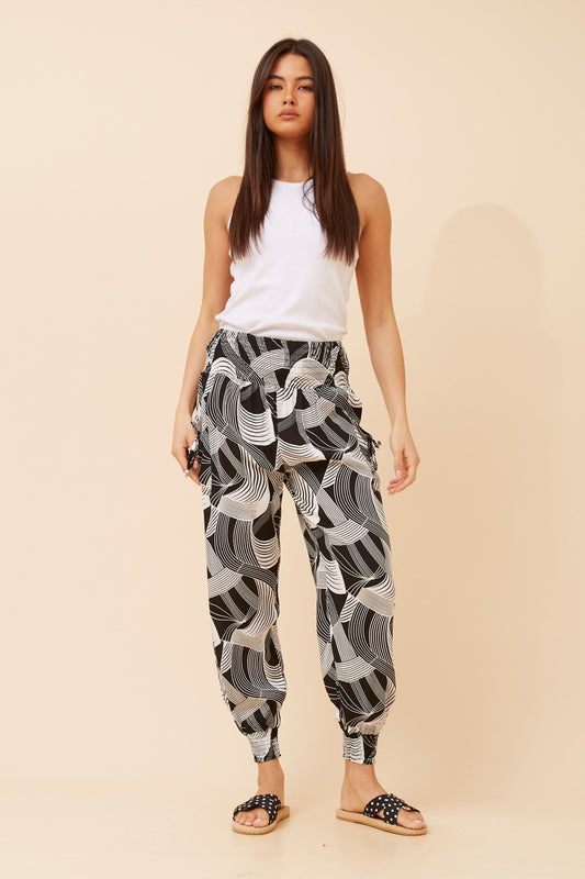 ABSTRACT PRINT HAREM PANTS