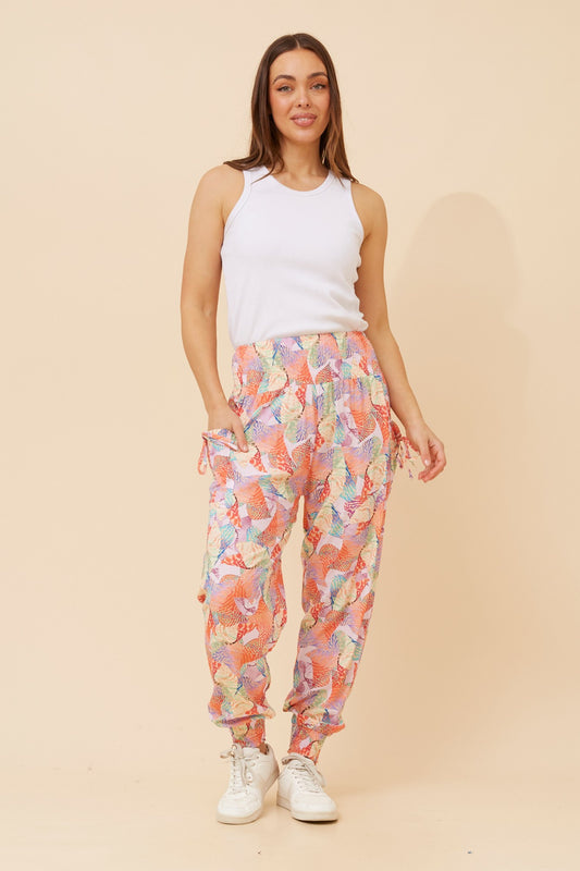 ABSTRACT PRINT HAREM PANTS