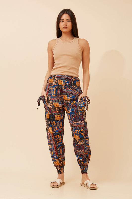 ABSTRACT PRINT HAREM PANTS