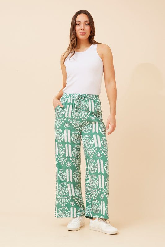 SUZZEL ABSTRACT PRINT PANTS