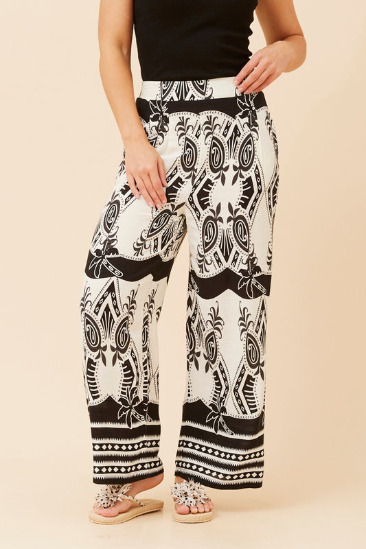 LOXANA BORDER PRINT PANTS