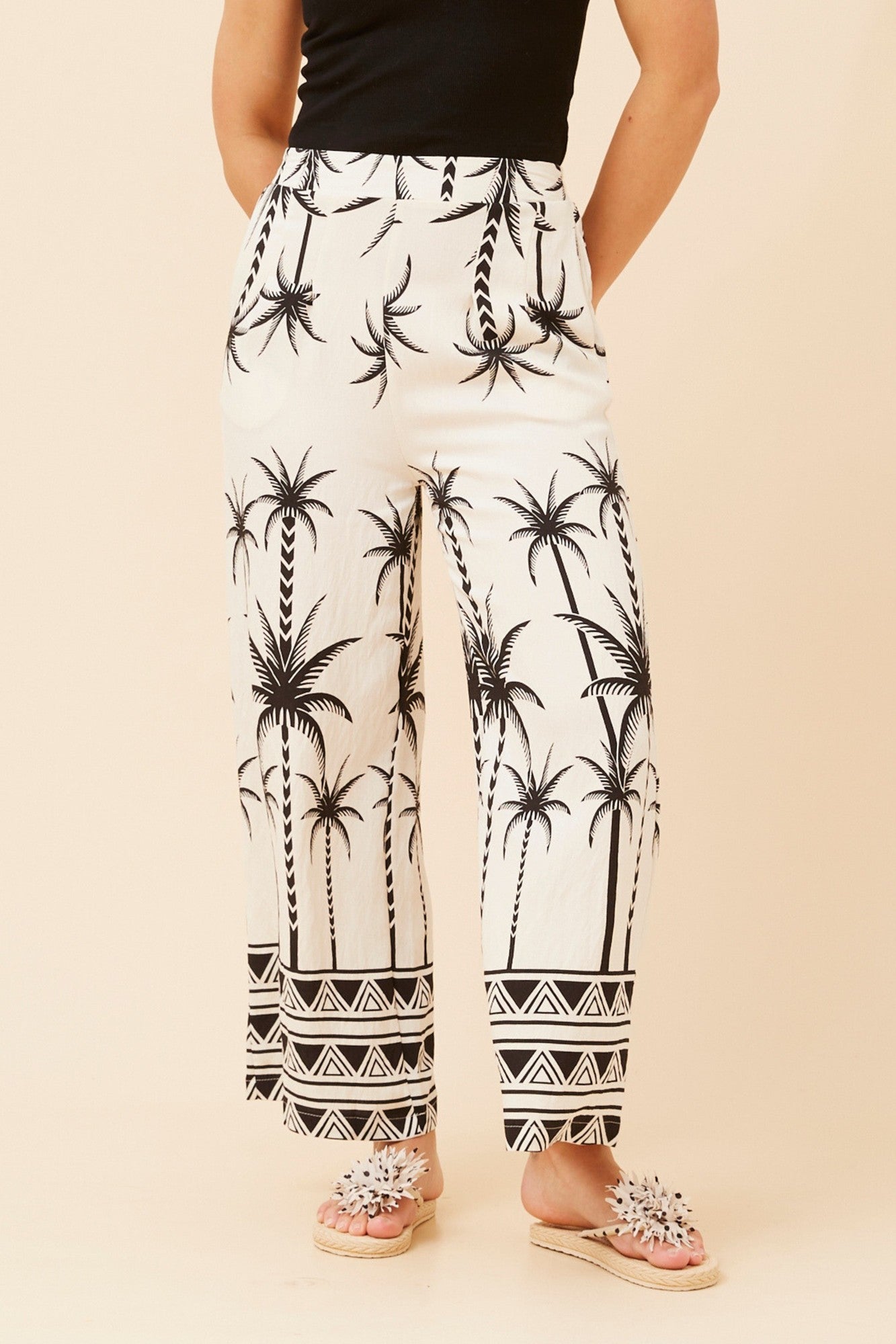 Loxana palm print pants | Buy Online | Femme Connection