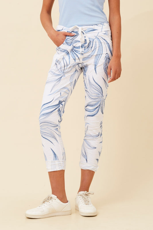 JANJA LEAF PRINT JOGGER PANTS
