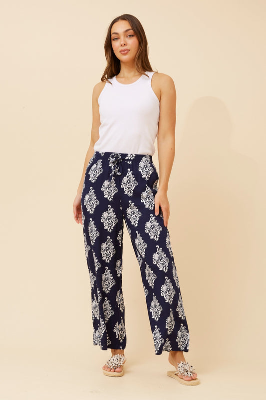 SUZZEL ABSTRACT PRINT PANTS