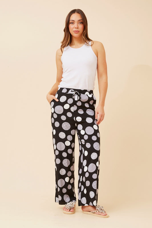 SUZZEL POLKA DOT PRINT PANTS