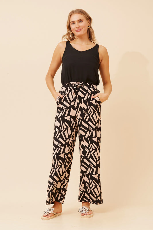 SUZZEL ABSTRACT PRINT PANTS