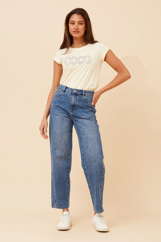 JAELYN DENIM BARREL PANTS