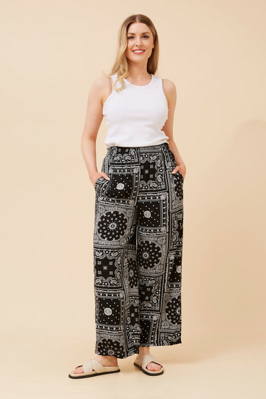 ANCA PATCHWORK PRINT PANTS