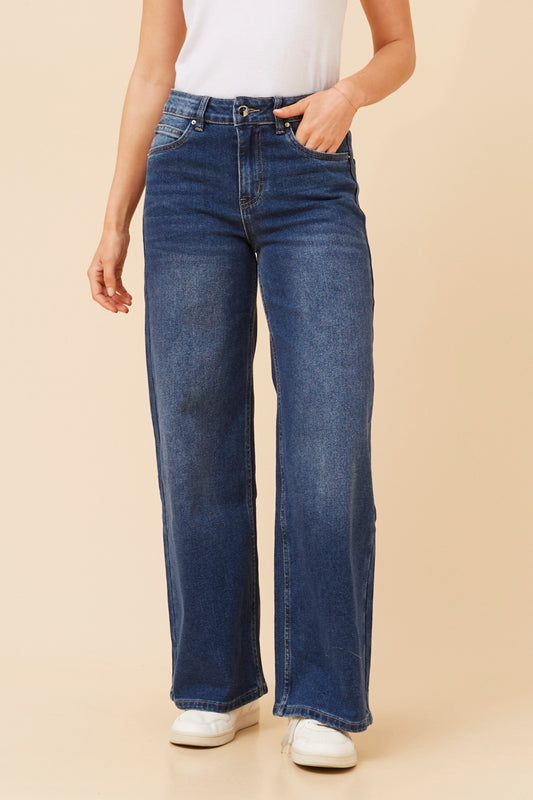 AELLA WIDE-LEG DENIM PANTS