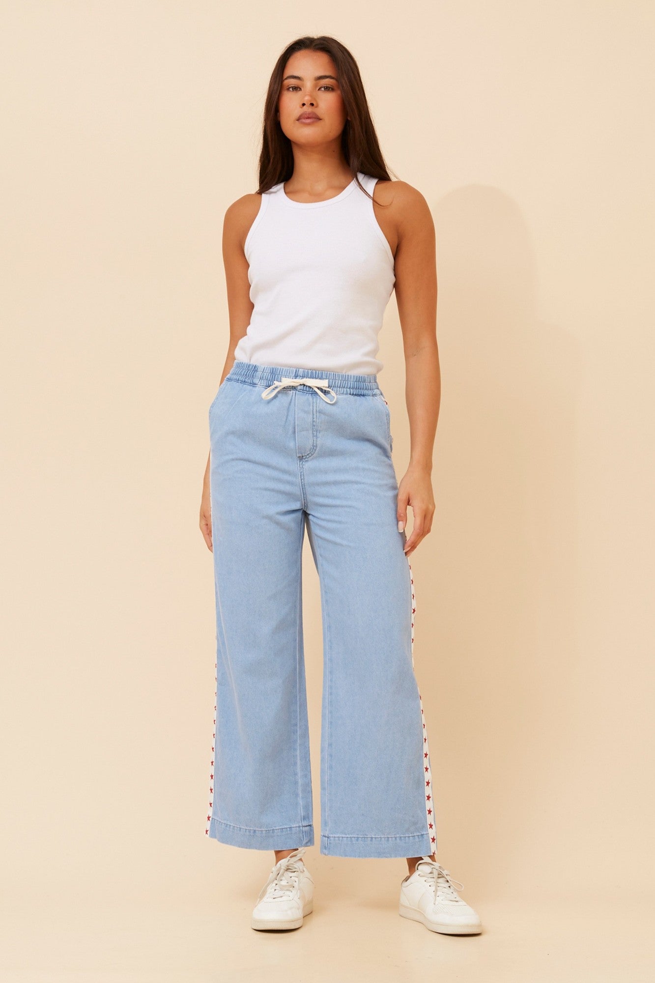 Dolores star stripe denim pants | Buy Online | Femme Connection