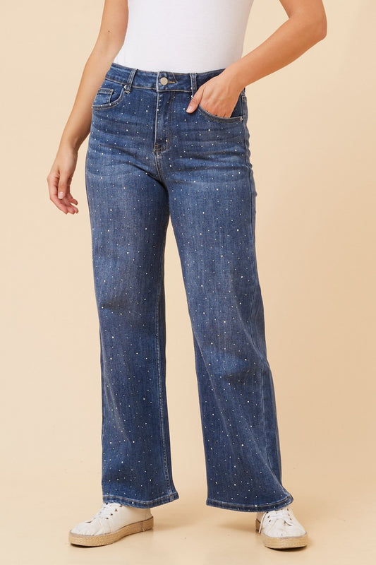LULEE WIDE-LEG DENIM PANTS