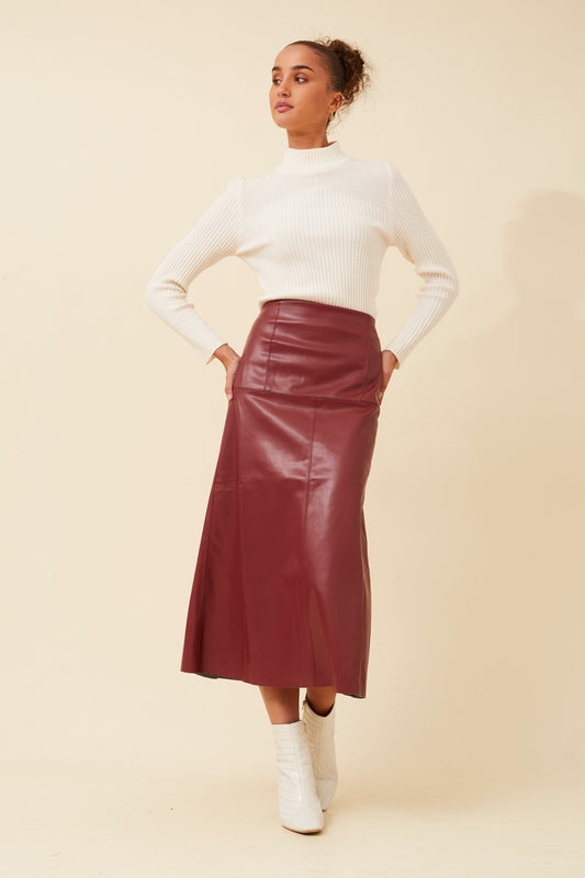 AUBREE VEGAN LEATHER SKIRT