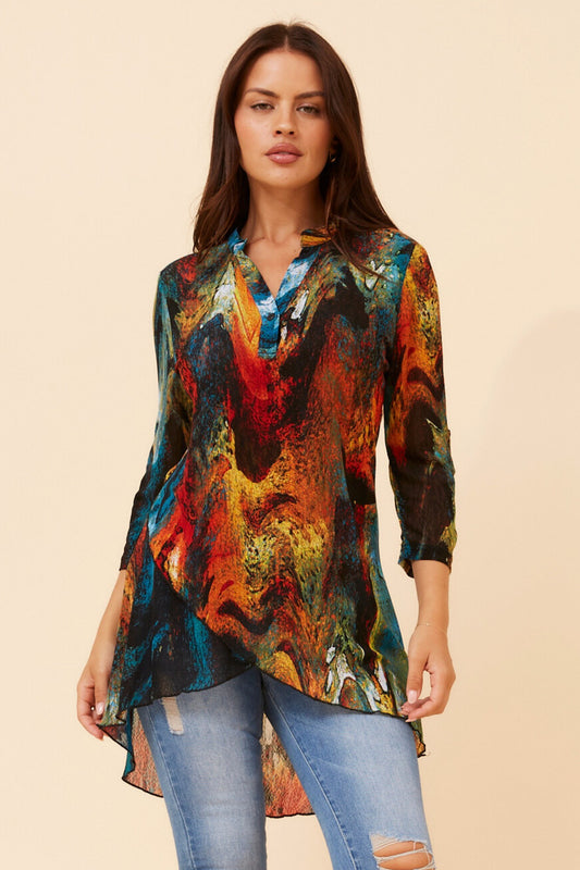 VICKY ABSTRACT PRINT TOP