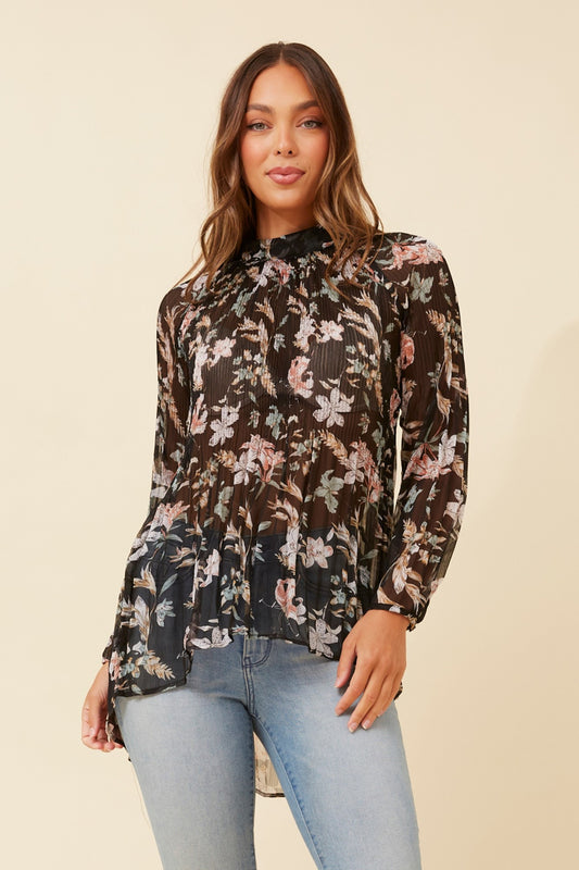 PETA FLORAL PLEATED BLOUSE