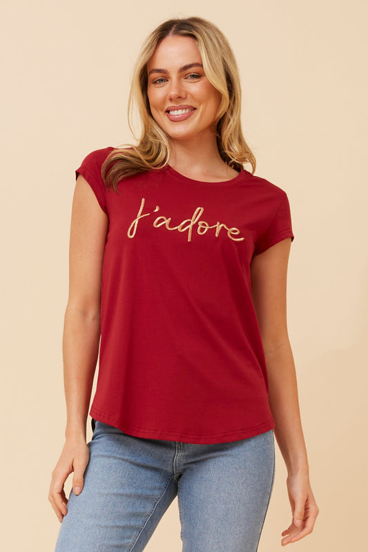 COCO JADORE EMBROIDERED TEE
