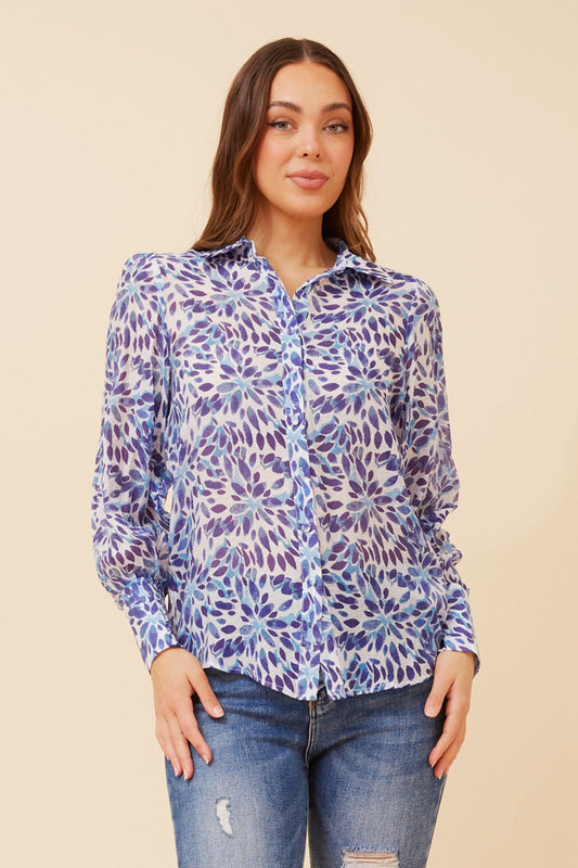 VELLE LEAF PRINT SHIRT
