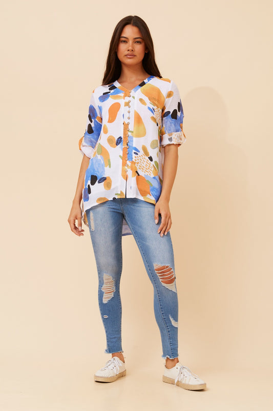RUBY ABSTRACT PRINT TOP