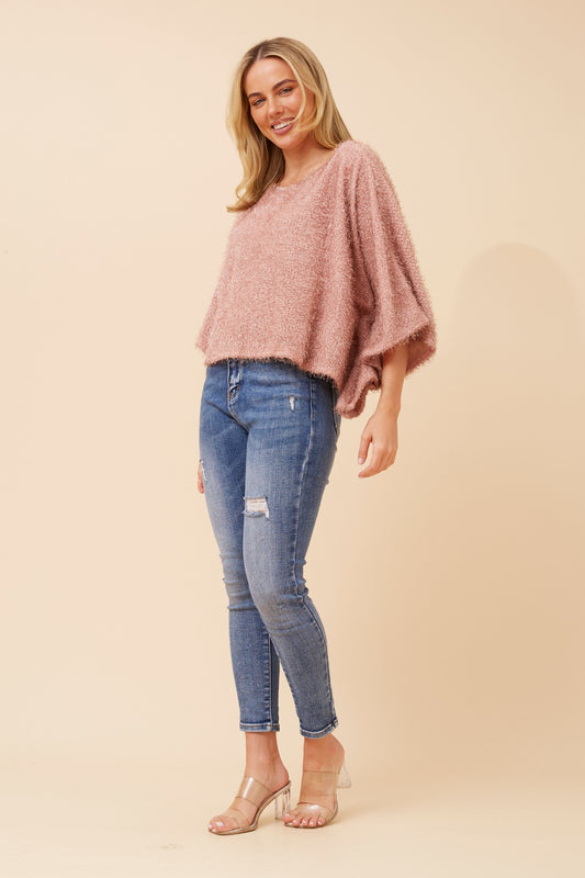 RUSHANA EYELASH YARN TOP