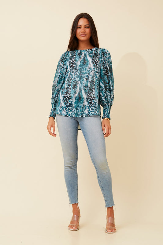 CLASSIC ANIMAL PRINT BLOUSE