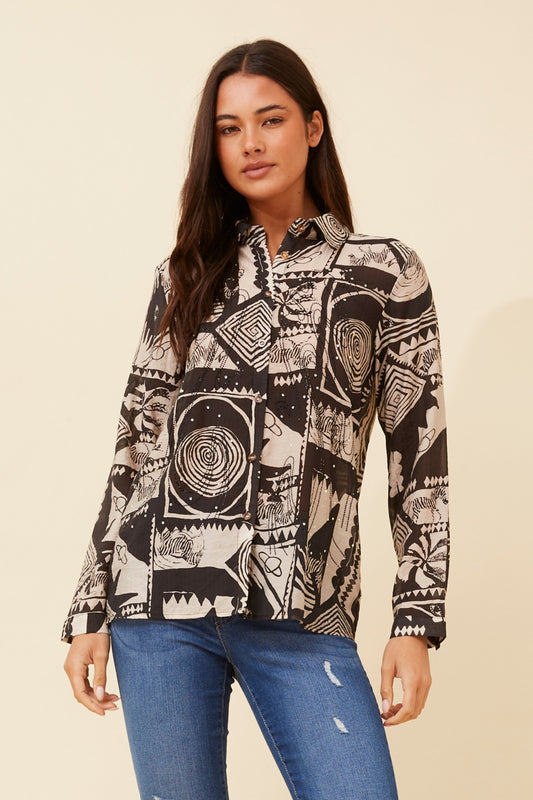 ORENDA ABSTRACT PRINT TOP