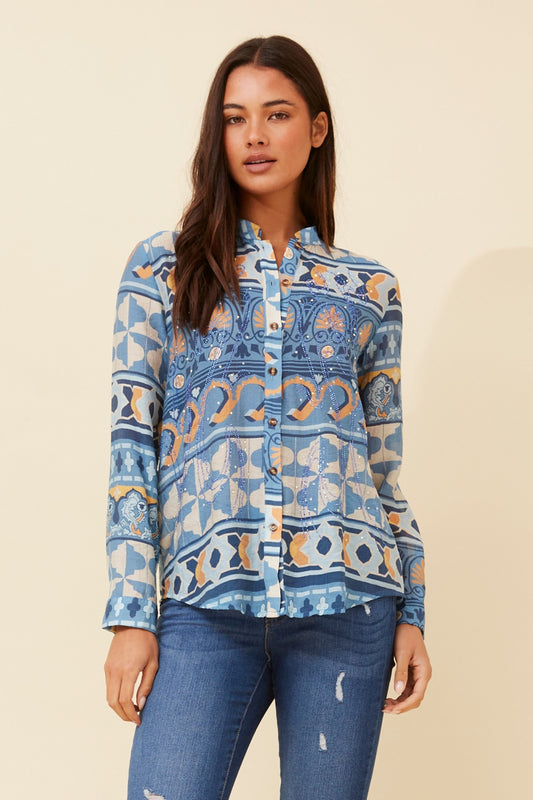 OTTILYN ABSTRACT PRINT SHIRT