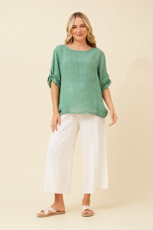 VIRDIS SOLID LINEN TOP