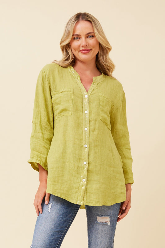 ROSEANNE SEQUIN LINEN SHIRT