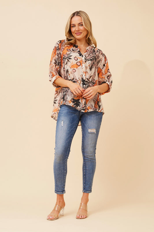 BELINA ABSTRACT PRINT SHIRT