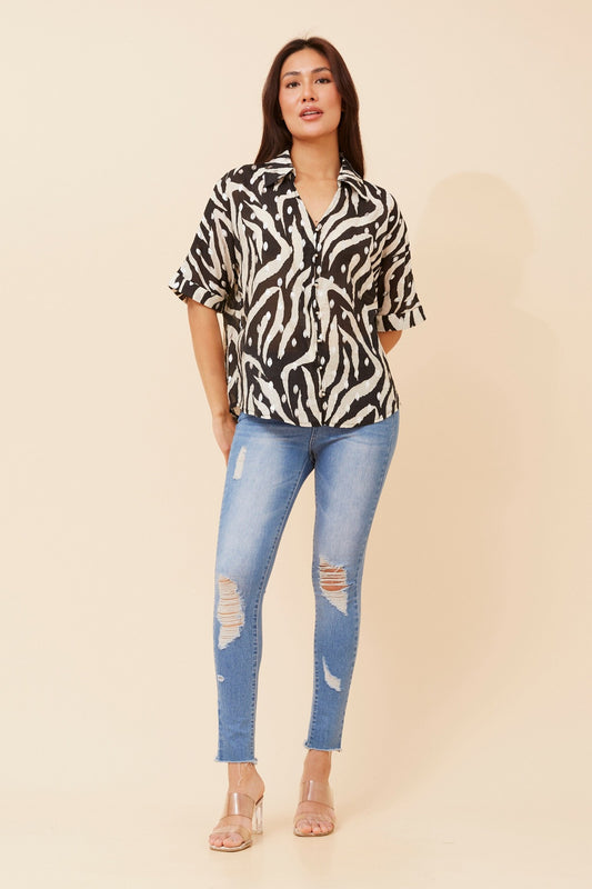 ZENAIDA ANIMAL PRINT SHIRT