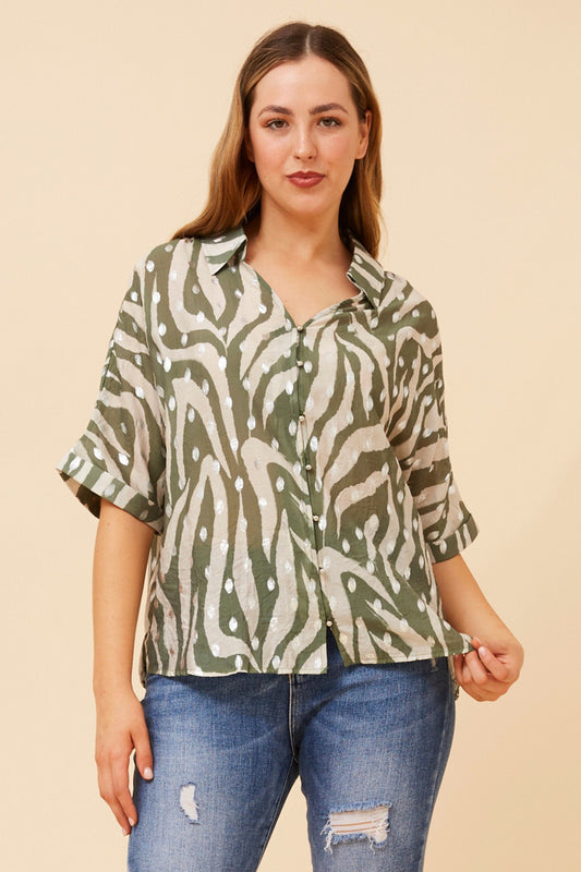 ZENAIDA ANIMAL PRINT SHIRT