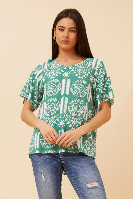 SONIA ABSTRACT PRINT TOP