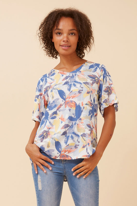 SONIA LEAF PRINT TOP