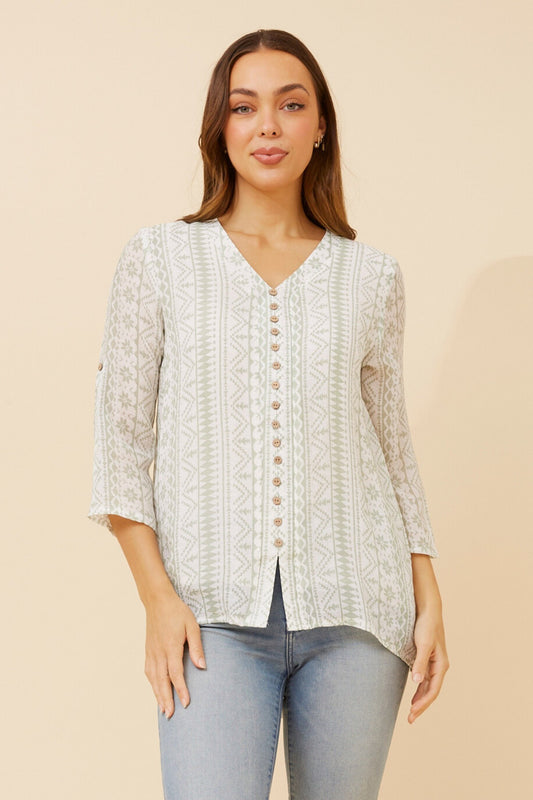 RUBY ABSTRACT PRINT TOP