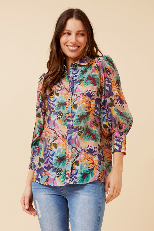 ISHLA TROPICAL PRINT SHIRT