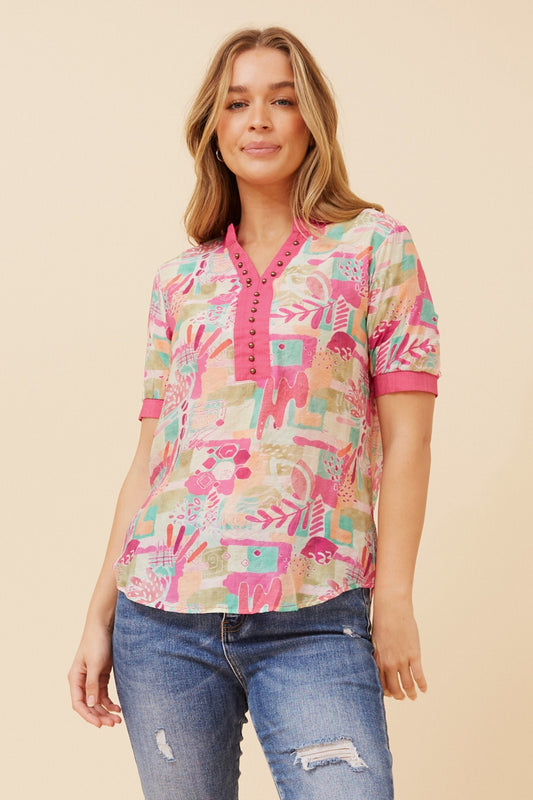 ARCHELLE ABSTRACT PRINT TOP