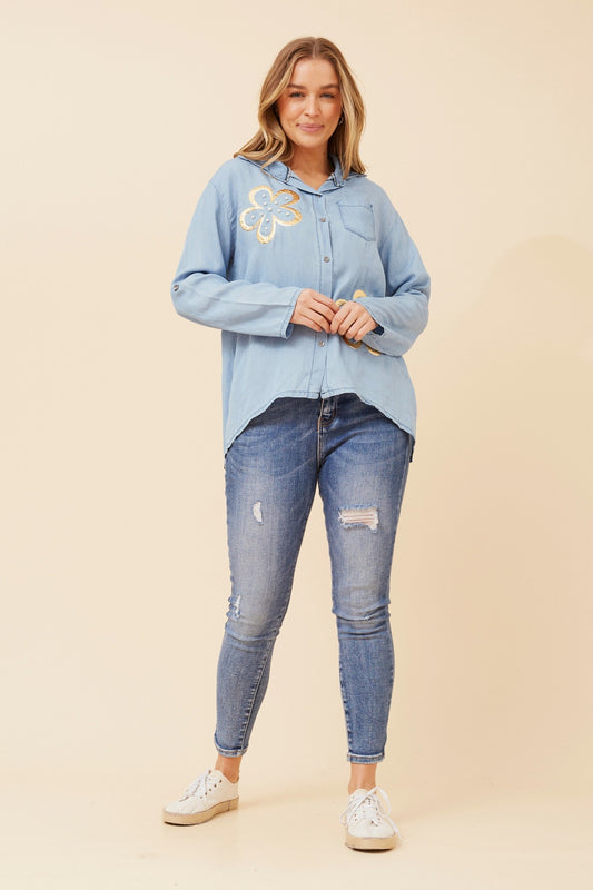 KARA FOIL PRINT SHIRT