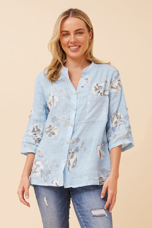 ROSEANNE FLORAL LINEN SHIRT