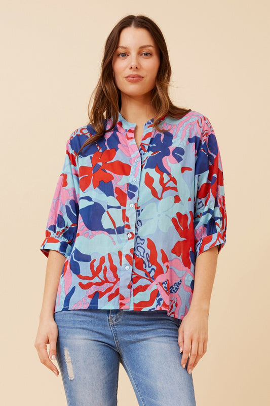 BELINA TROPICAL PRINT SHIRT