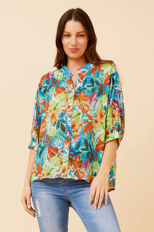 BELINA TROPICAL PRINT SHIRT