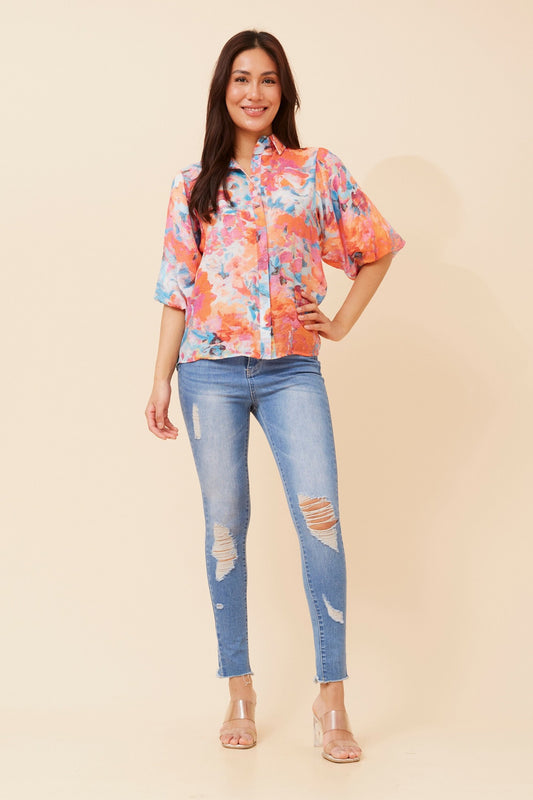 WILKIE ABSTRACT PRINT BLOUSE