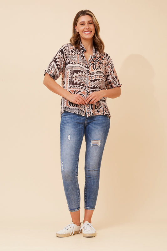 JAYDEE ABSTRACT PRINT BLOUSE