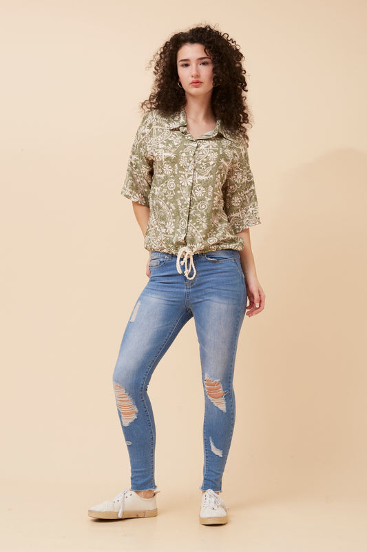 NICO ABSTRACT PRINT SHIRT