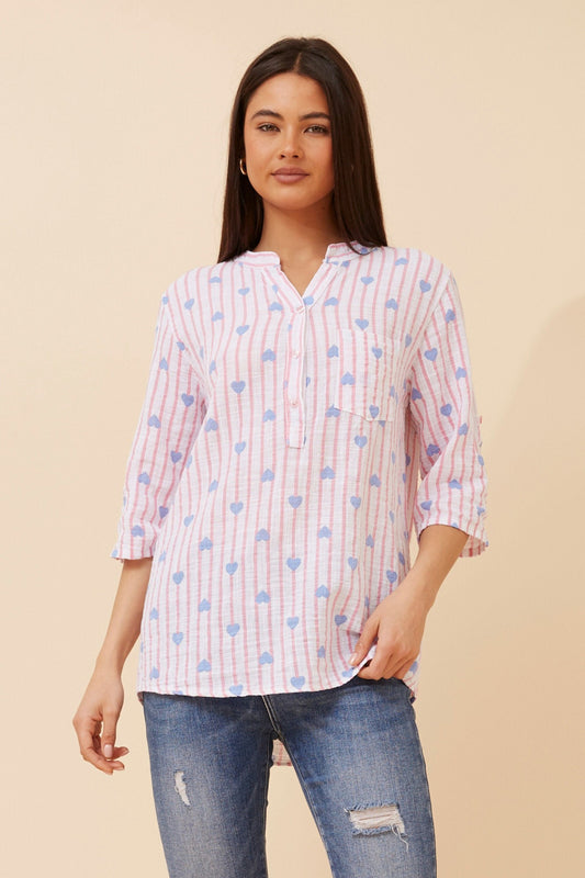 ROSETTA HEART PRINT TOP