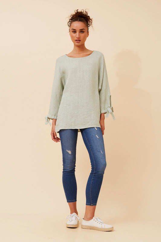 JESSAMY SOLID LINEN TOP