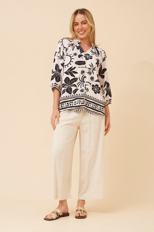 VIETTA BORDER PRINT TOP