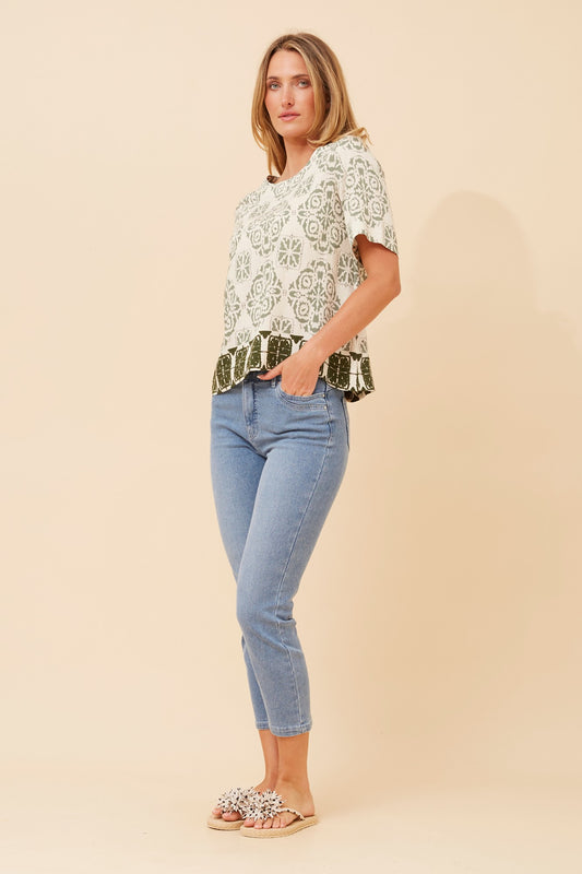 OTTAWA BORDER PRINT TOP