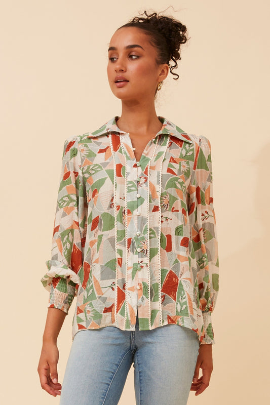 ELKE ABSTRACT PRINT BLOUSE